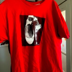 Red Supreme Ballerina Shoes Shirt Size XL